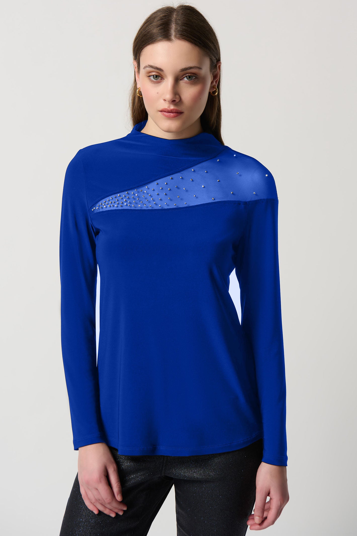 Mesh hot sale turtleneck top