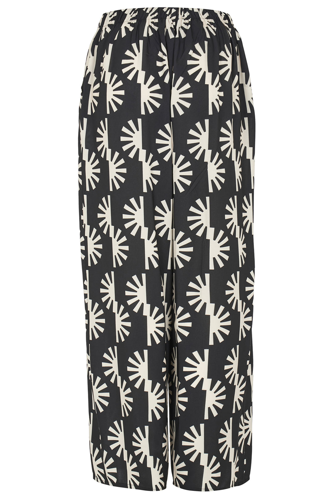 Kozan CR-3406 Kate Black Windmill Print Wide Leg Trousers - Expeprience Boutique