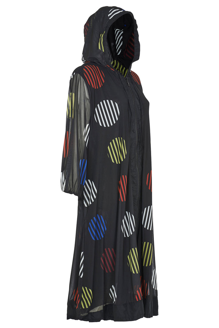 Kozan SH-2677 Maia Black Universe Print Longline Jacket - Experience Boutique