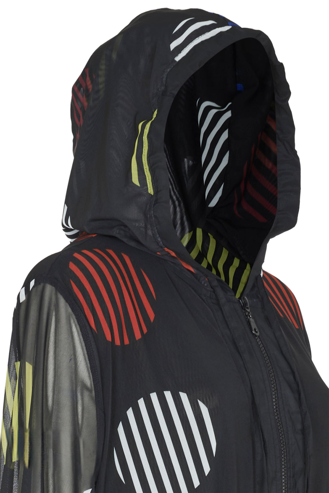 Kozan SH-2677 Maia Black Universe Print Longline Jacket - Experience Boutique