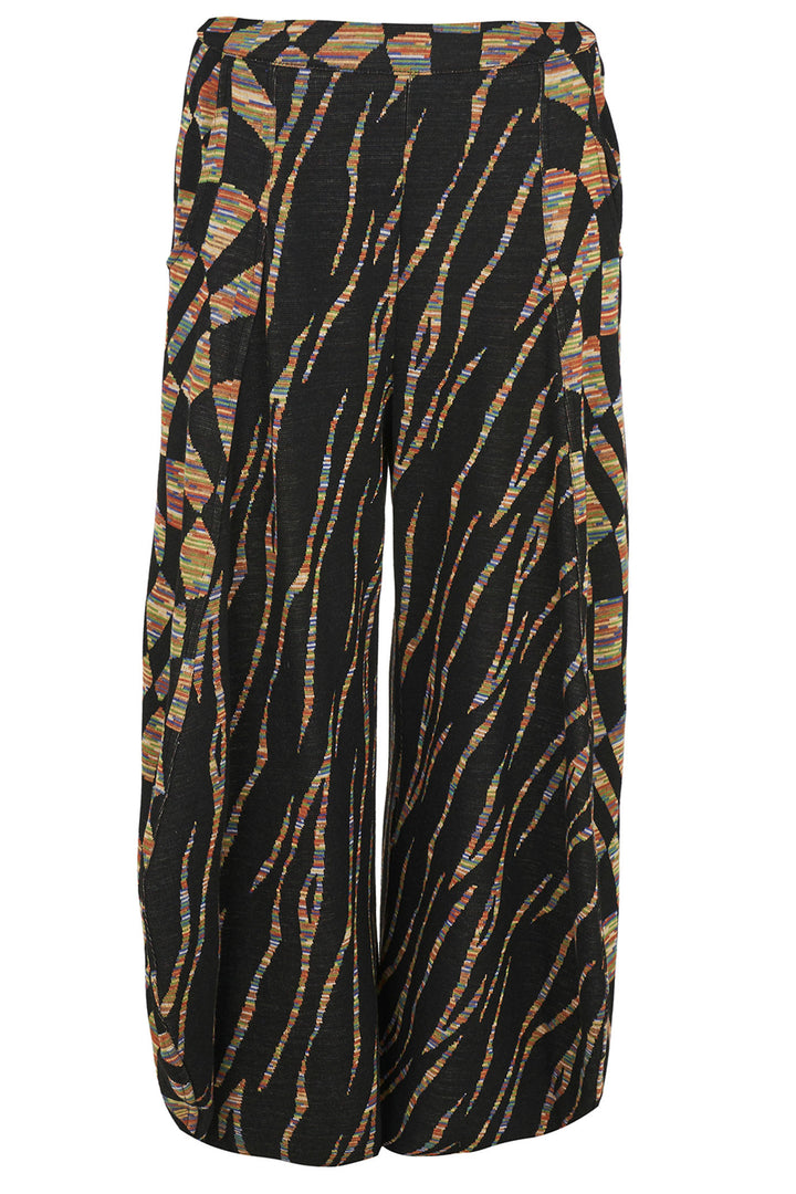 Kozan SW-3911 Jade Black Kaleidoscope Wide Leg Trousers - Experience Boutique