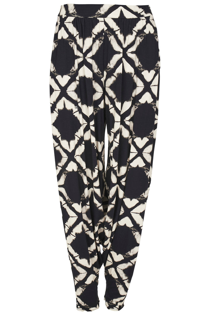 Kozan TS-3653 Jamil Black Optic Print Loose Fit Trousers - Experience Boutique