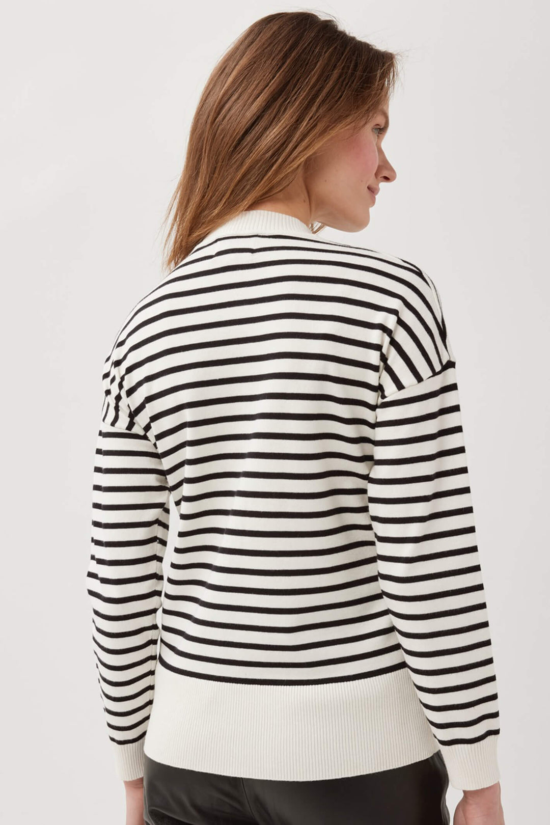 Leo & Ugo AW324 Off White Stripe Red Kisses Jumper - Experience Boutique