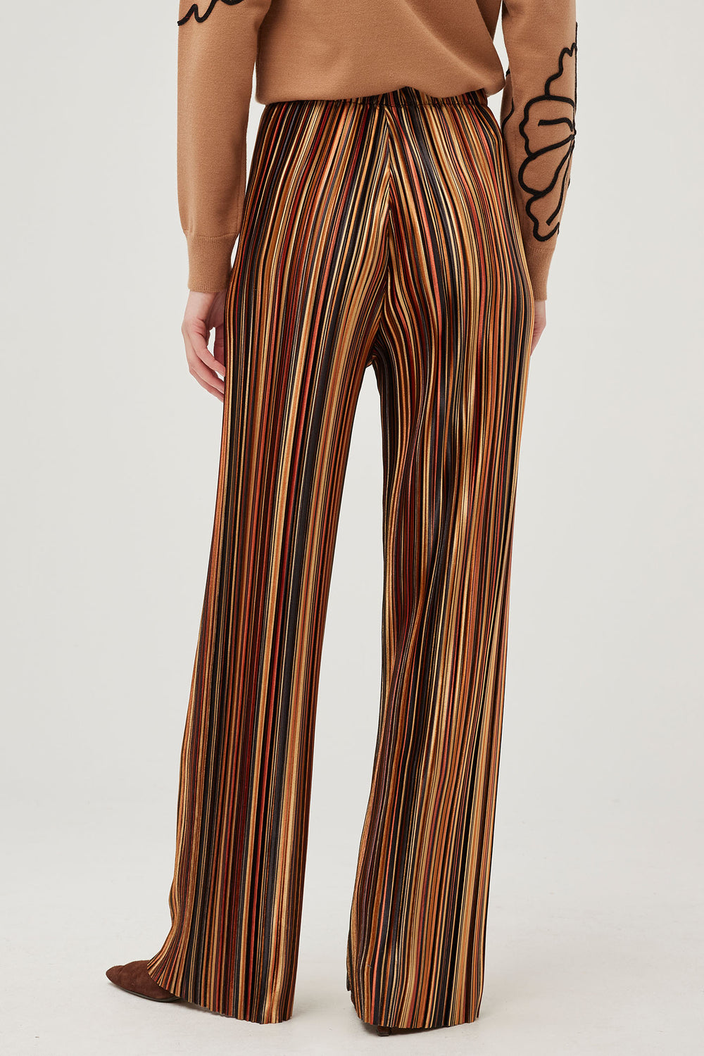 Leo & Ugo EHP307 Metallic Stripe Wide Leg Trousers - Experience Boutique