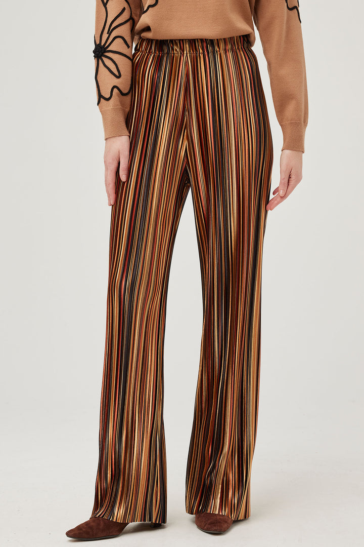 Leo & Ugo EHP307 Metallic Stripe Wide Leg Trousers - Experience Boutique