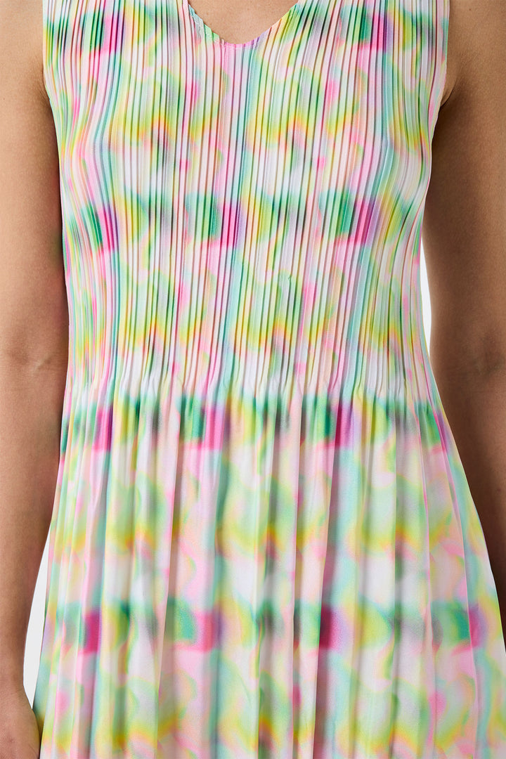 Leo & Ugo Pastel Optic Print Pleated Dress YER629 - Experience Boutique