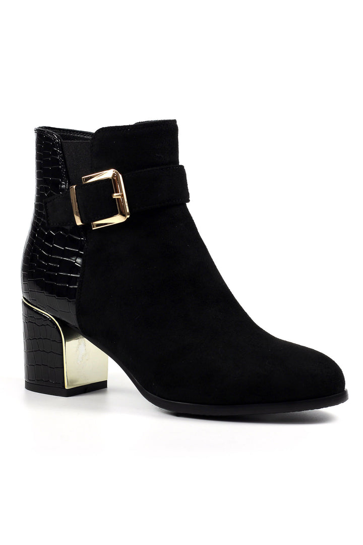 Lunar GLC824 Black Tawny Low Heel Ankle Boot - Experience Boutique