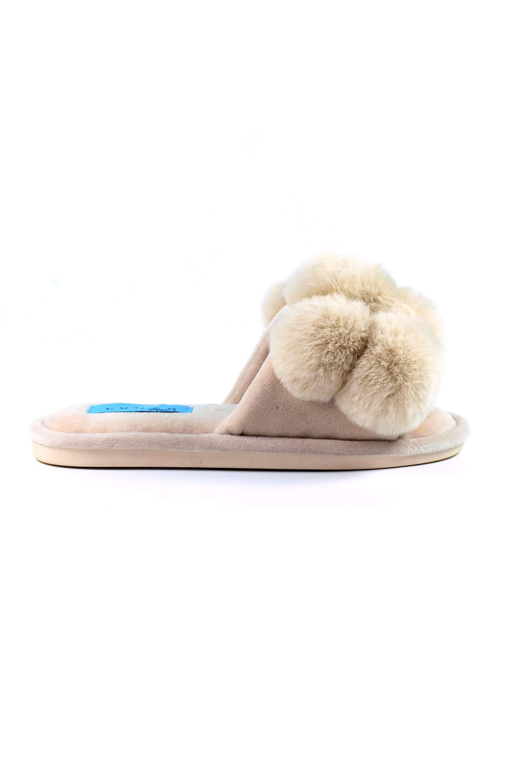 Lunar KLB031 Beige Octavia 2 Faux Fur Slippers - Experience Boutique