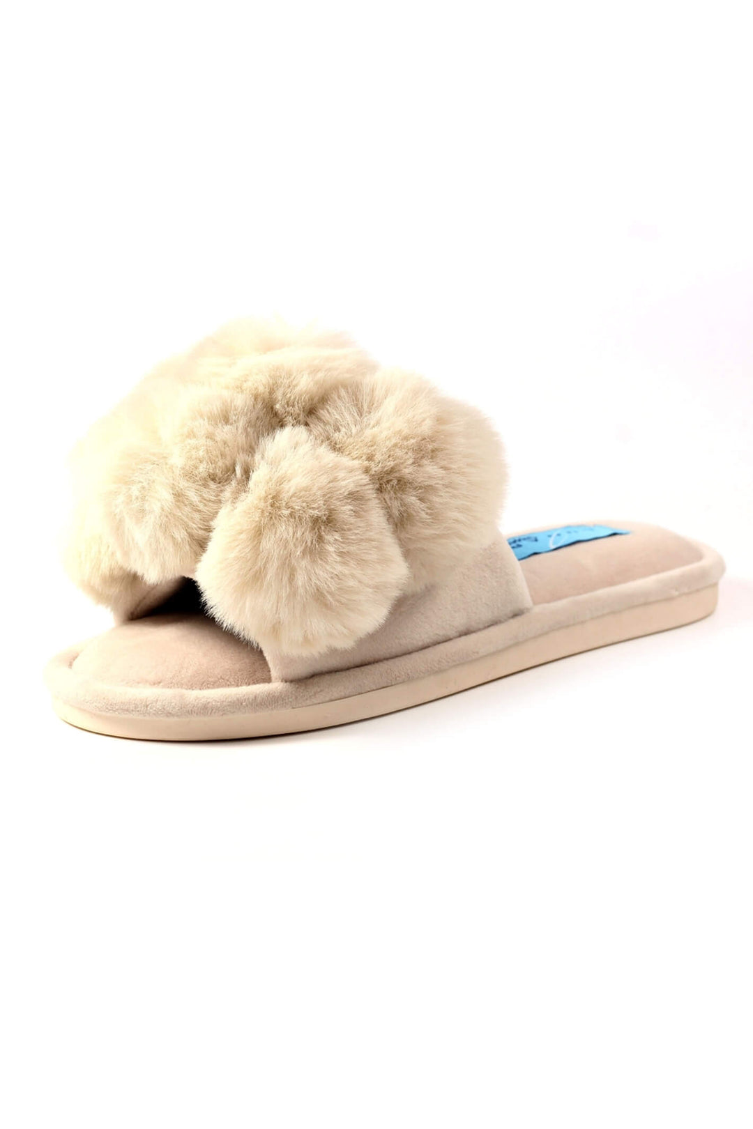 Lunar KLB031 Beige Octavia 2 Faux Fur Slippers - Experience Boutique