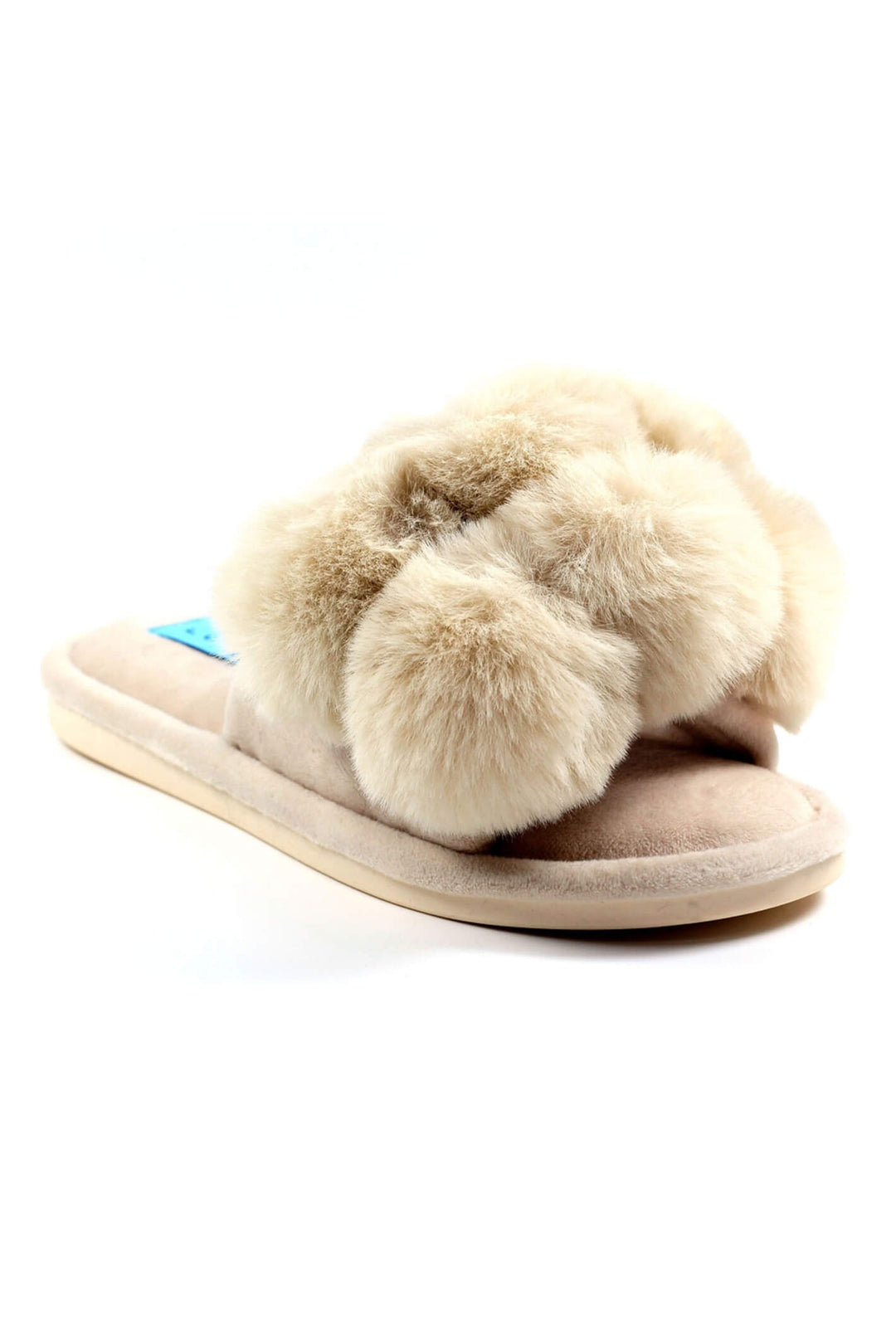 Lunar KLB031 Beige Octavia 2 Faux Fur Slippers - Experience Boutique