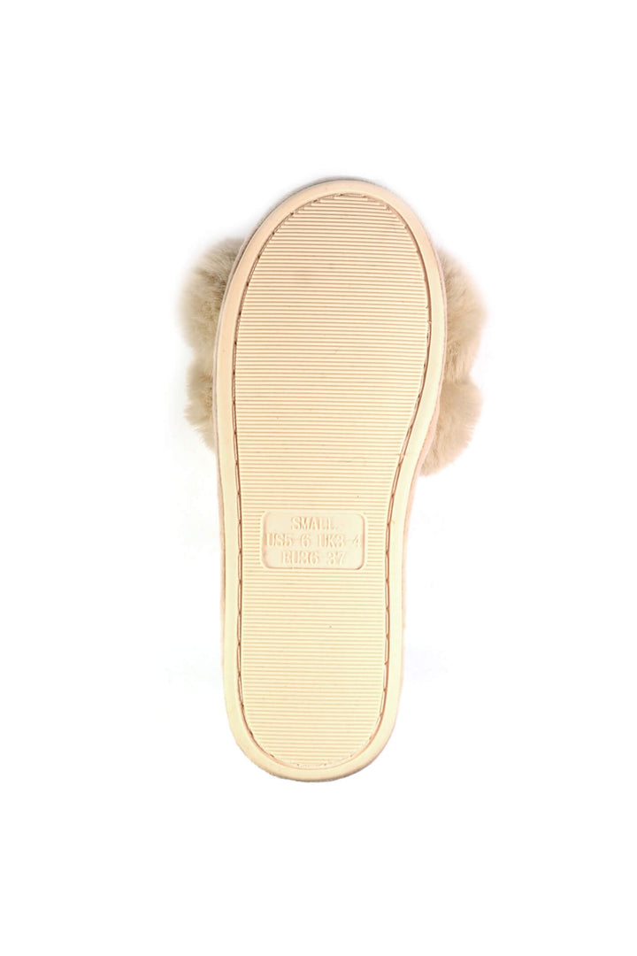 Lunar KLB031 Beige Octavia 2 Faux Fur Slippers - Experience Boutique