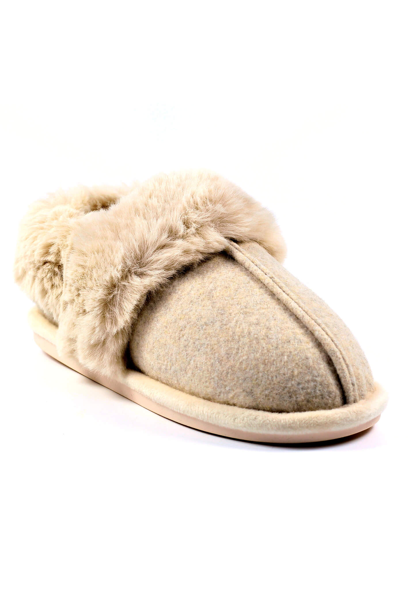 Lunar KLB039 Ember Beige Faux Fur Slippers – Experience