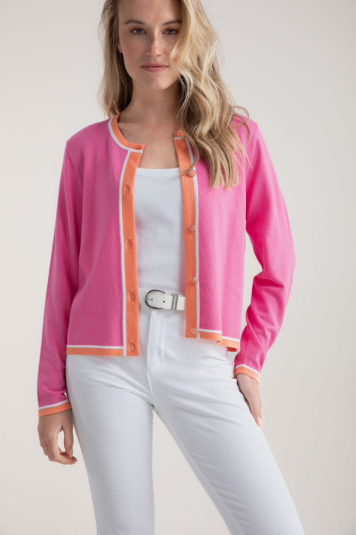 Marble Cardigan Pink 7906 194 - Experience Boutique