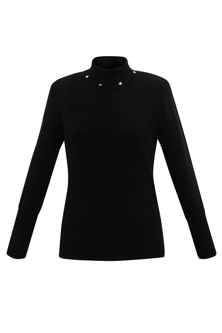 Marble Fashion 6316 101 Black Polo Neck Jumper