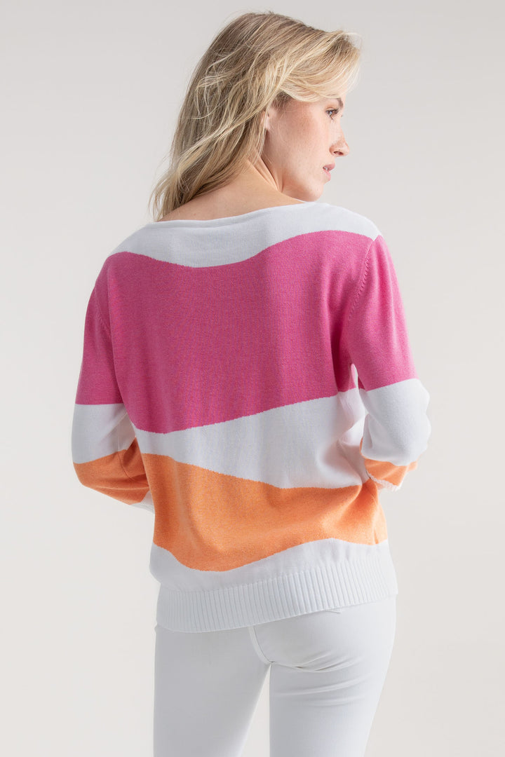 Marble Jumper Pink Orange Wave 7895 191 - Experience Boutique