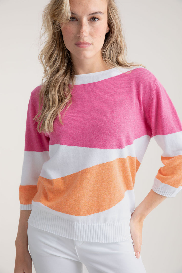 Marble Jumper Pink Orange Wave 7895 191 - Experience Boutique