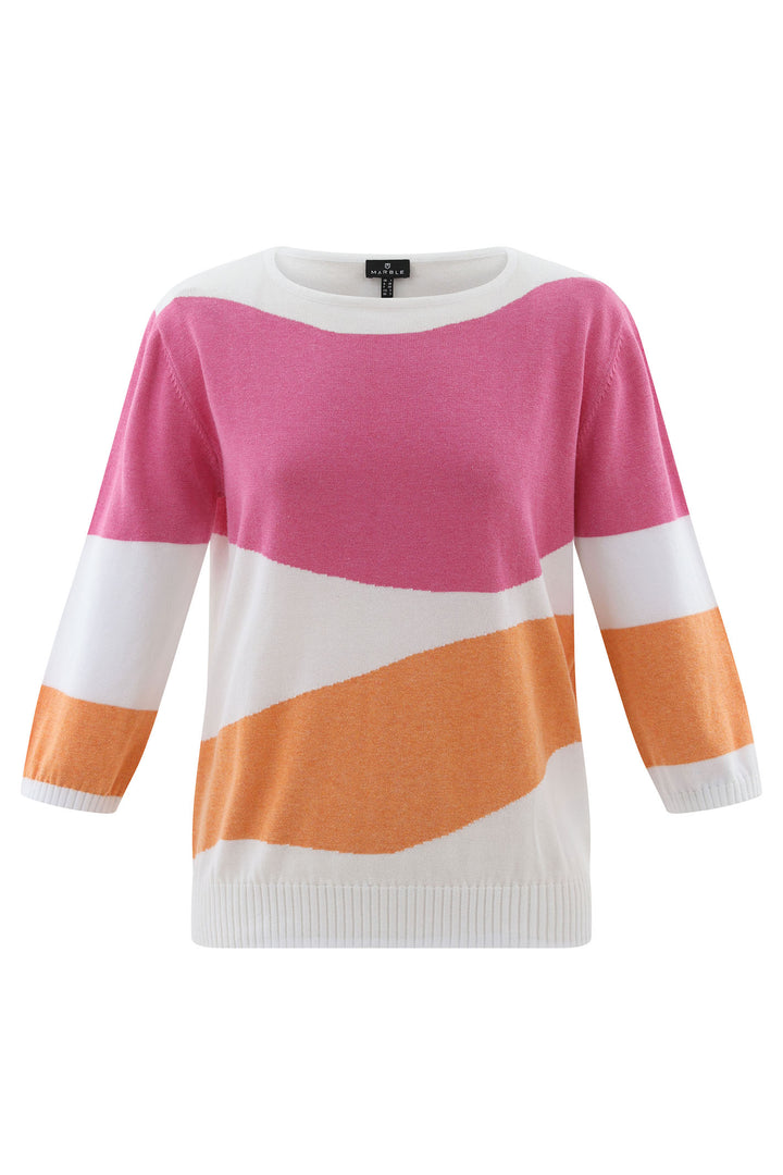 Marble Jumper Pink Orange Wave 7895 191 - Experience Boutique