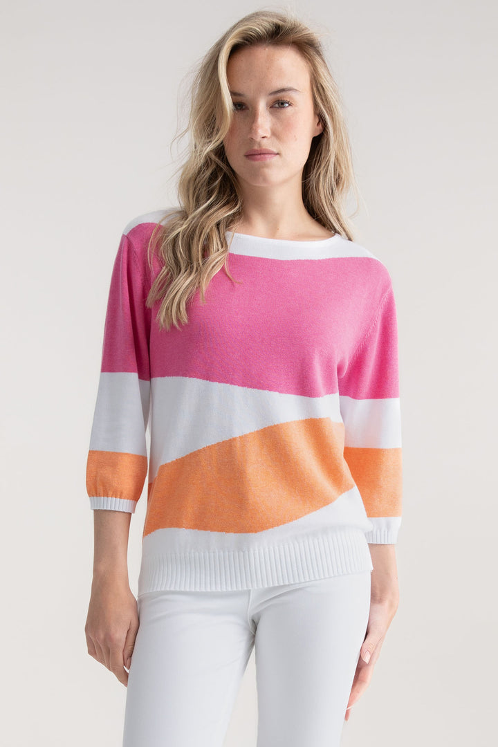 Marble Jumper Pink Orange Wave 7895 191 - Experience Boutique