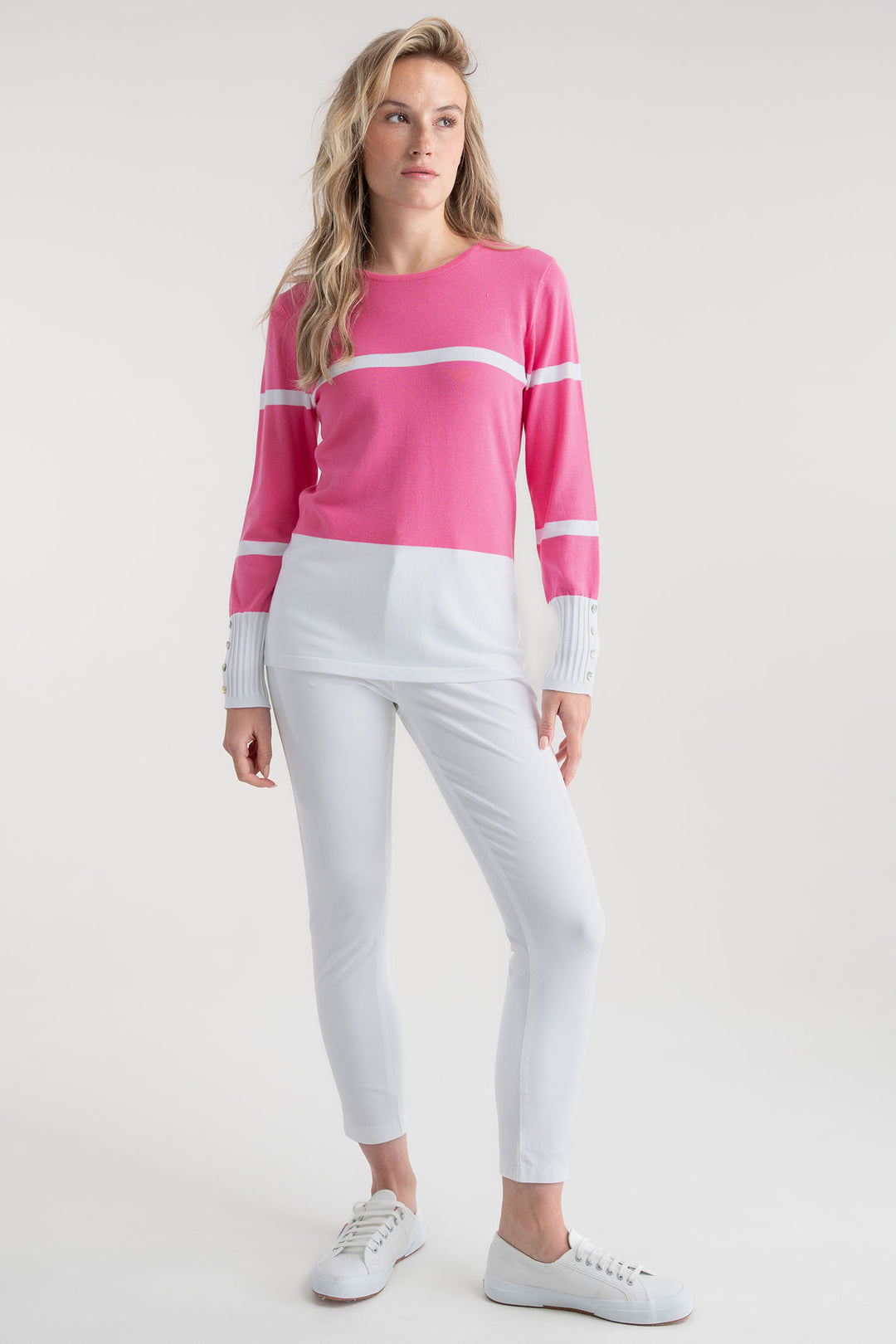 Marble Jumper Pink Stripe 7810 194 - Experience Boutique