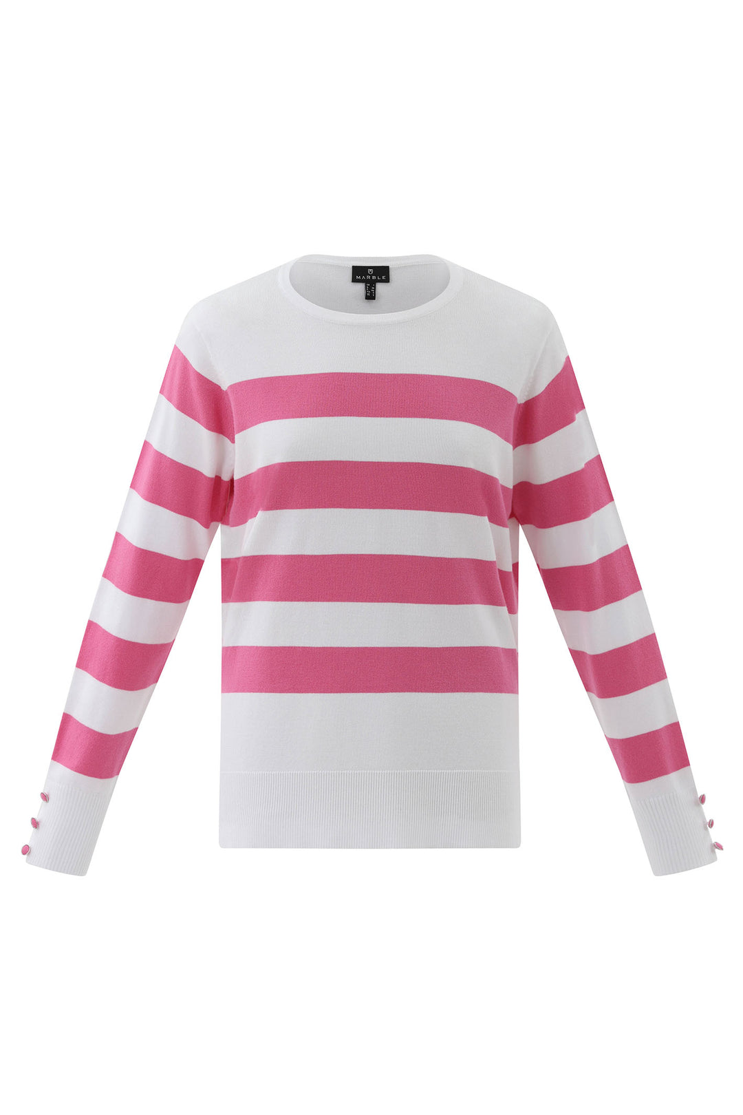 Marble Top Striped Long Sleeve Pink Knitted 7807 194 - Experience Boutique