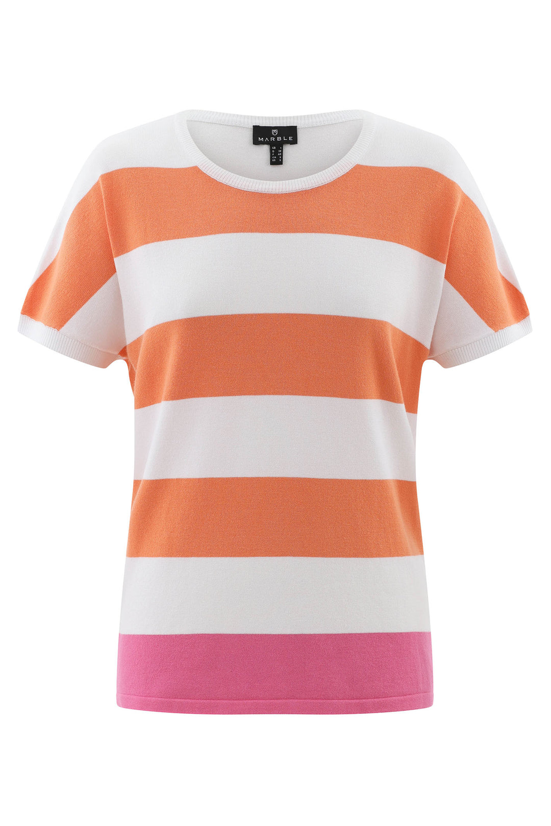 Marble Top Striped Orange Knitted 7805 191 - Experience Boutique