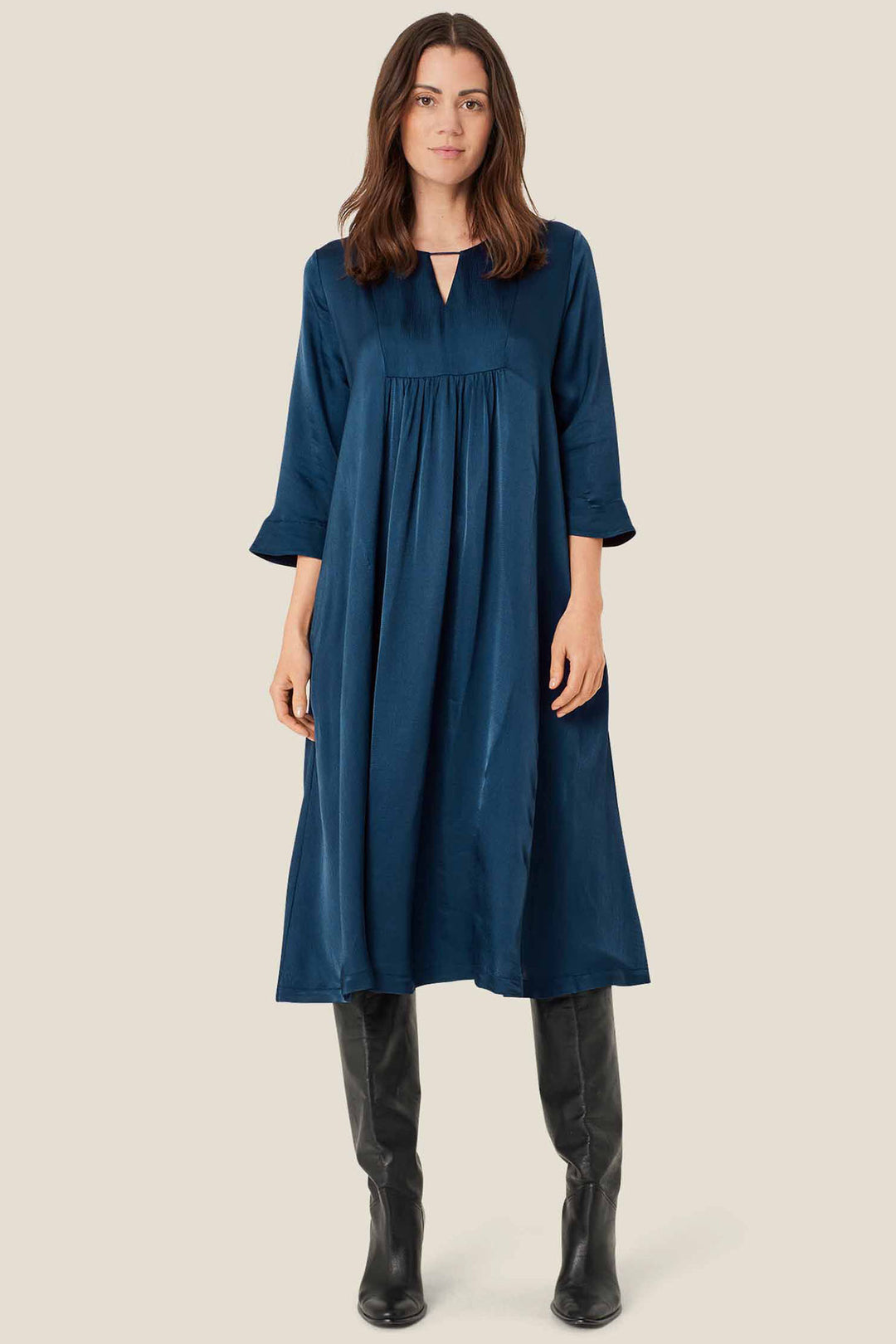 Masai MaNadyne Moonlit Ocean Blue Sateen Dress 1009565 - Experience Boutique