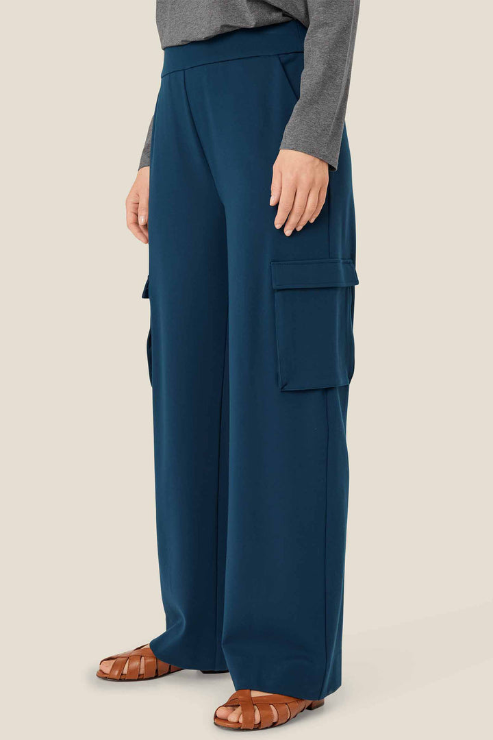 Masai MaPerpetua Moonlit Ocean Wide Leg Ponto Di Roma Trousers 1009733 - Experience Boutique