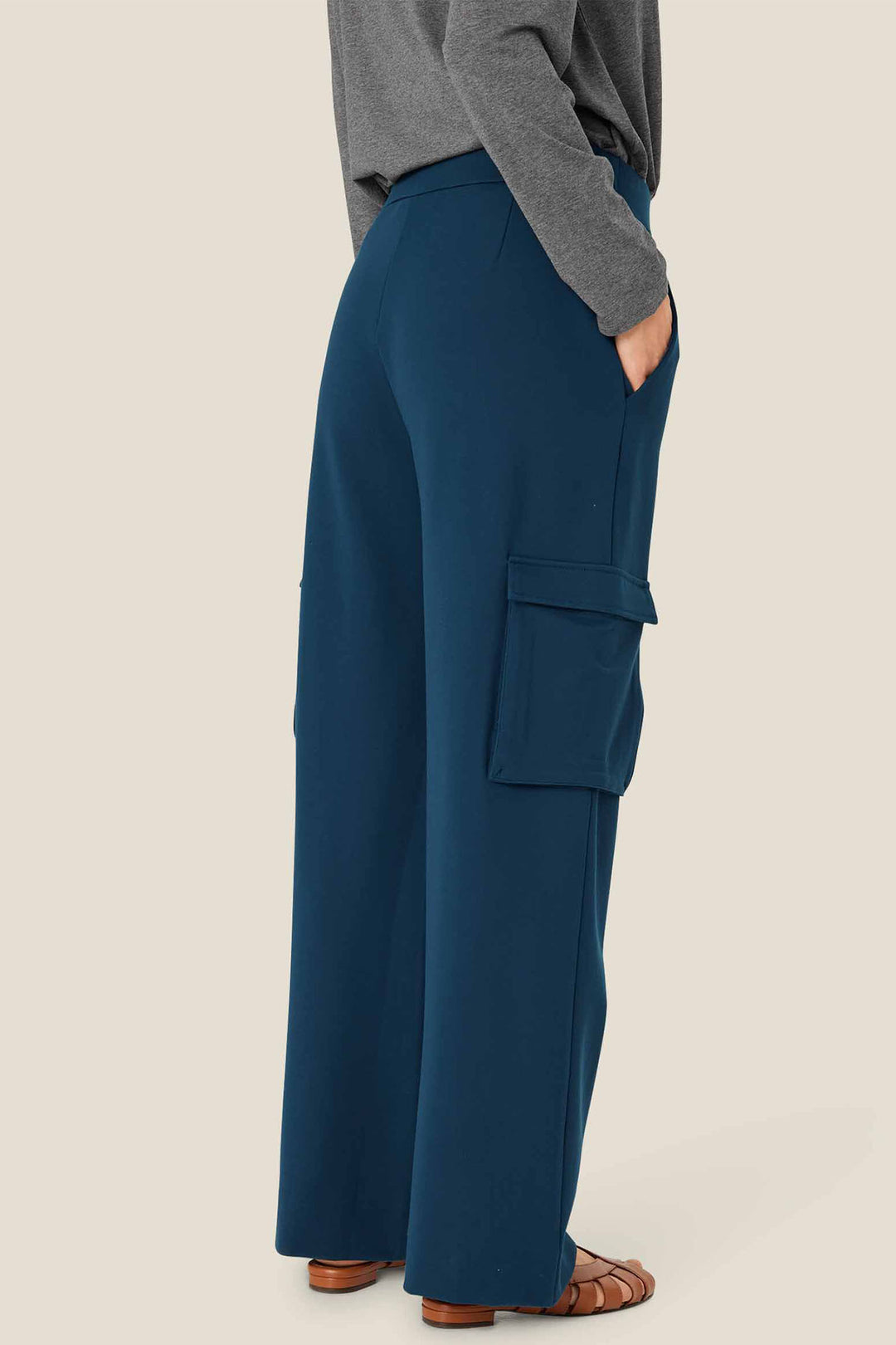 Masai MaPerpetua Moonlit Ocean Wide Leg Ponto Di Roma Trousers 1009733 - Experience Boutique