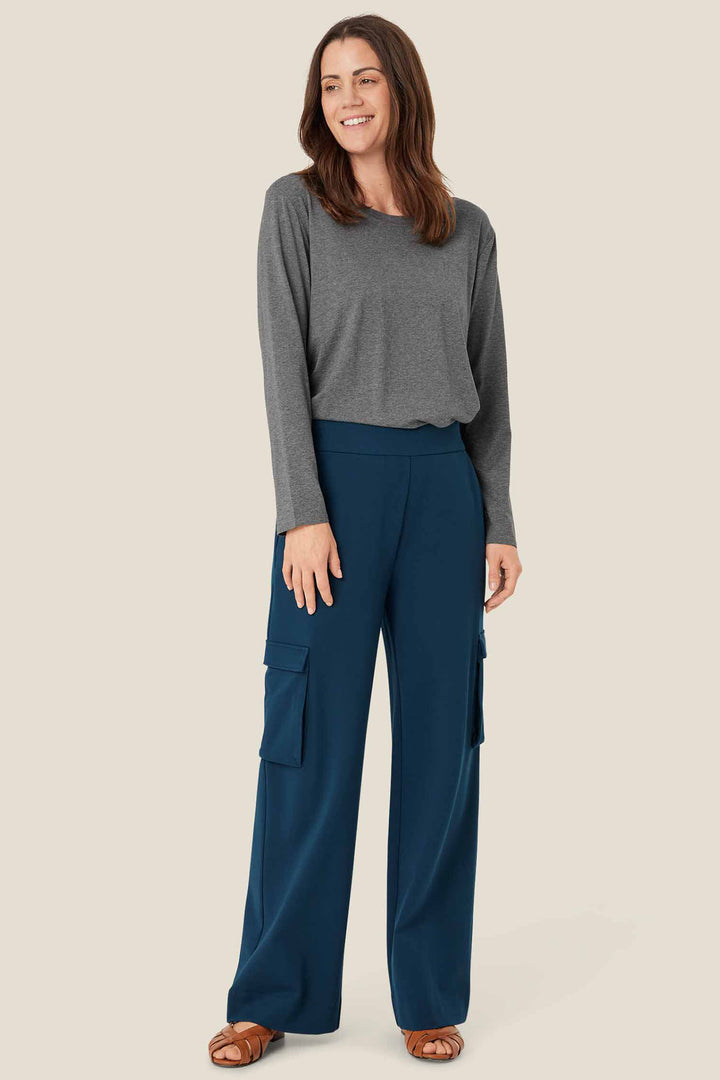 Masai MaPerpetua Moonlit Ocean Wide Leg Ponto Di Roma Trousers 1009733 - Experience Boutique