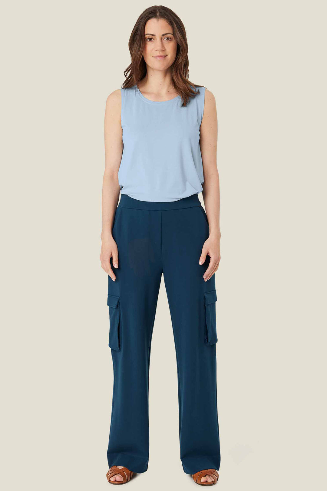 Masai MaPerpetua Moonlit Ocean Wide Leg Ponto Di Roma Trousers 1009733 - Experience Boutique