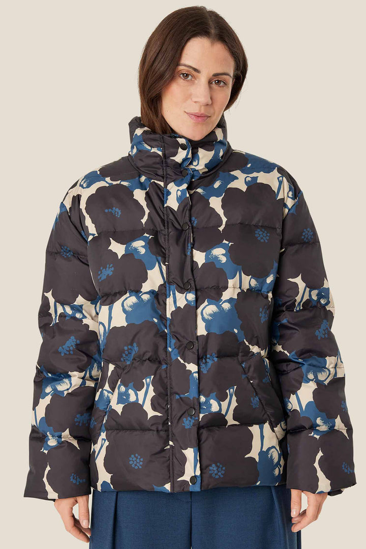 Masai Copenhagen MaTiara Moonlit Ocean Flower Print Down Coat 1009498 - Experience Boutique