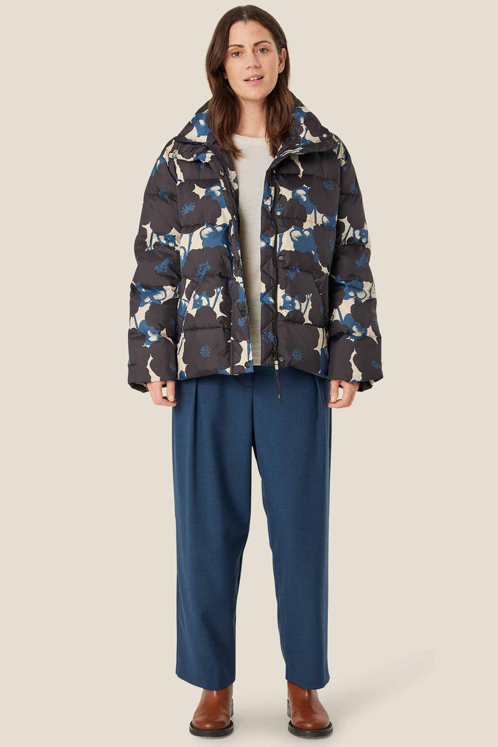 Masai Copenhagen MaTiara Moonlit Ocean Flower Print Down Coat 1009498 - Experience Boutique