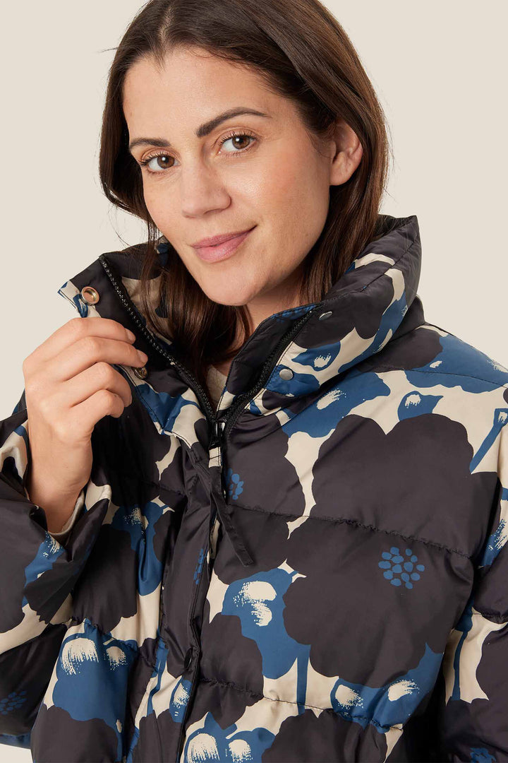 Masai Copenhagen MaTiara Moonlit Ocean Flower Print Down Coat 1009498 - Experience Boutique