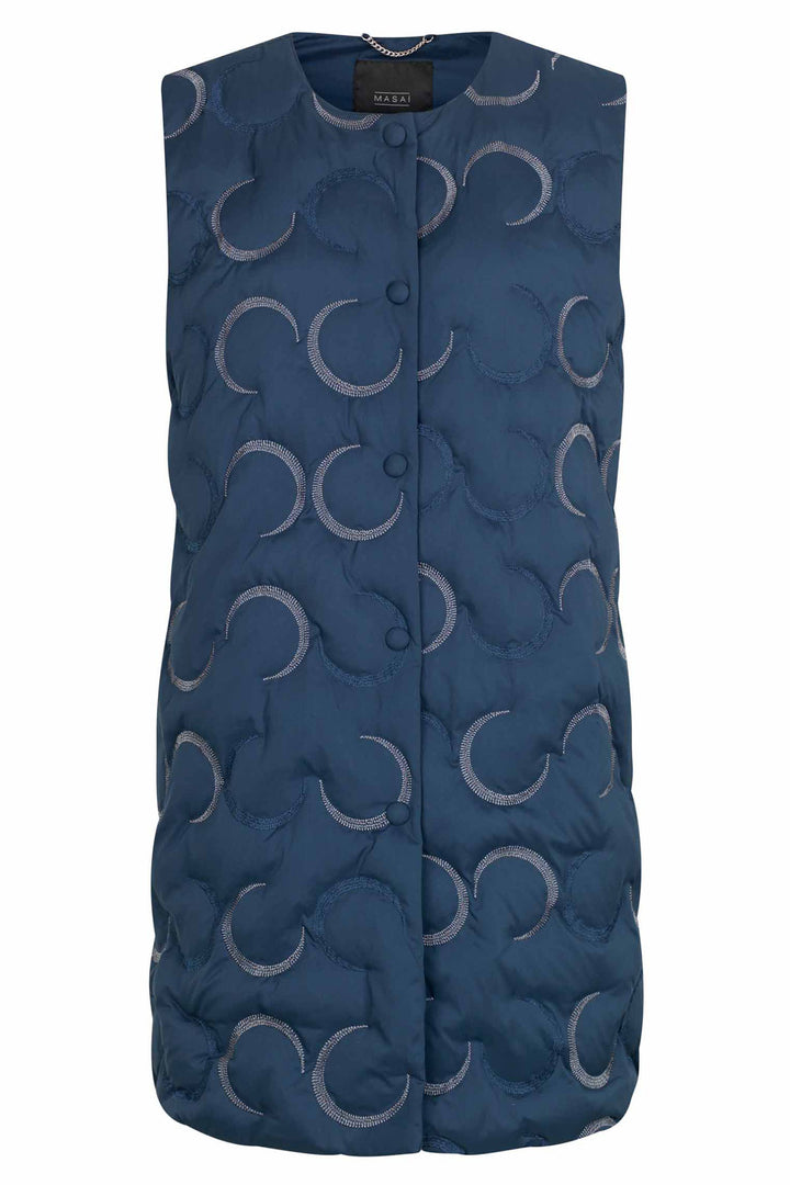 Masai Copenhagen MaTrinus Moonlit Ocean Embroidered Down Gilet 1009866 - Experience Boutique