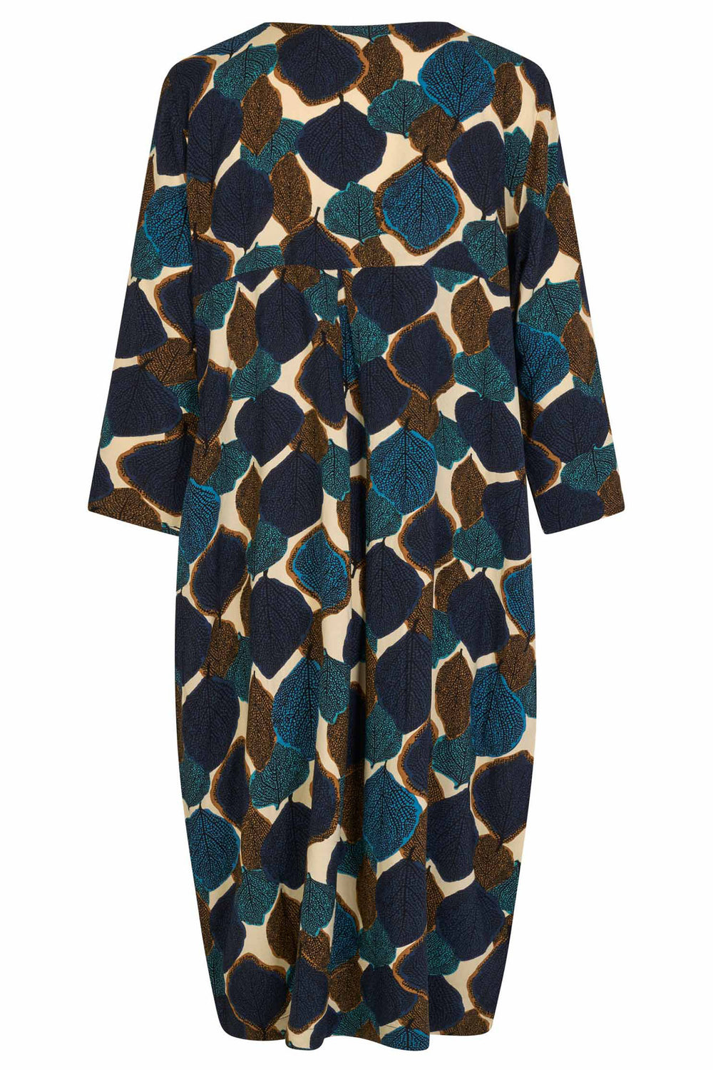 Masai MaNodetta Teal Leaf Print Dress 1009635 - Experience Boutique