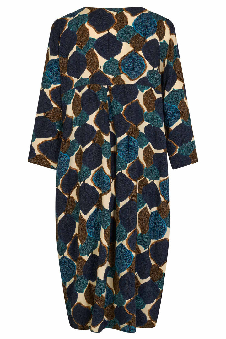 Masai MaNodetta Teal Leaf Print Dress 1009635 - Experience Boutique