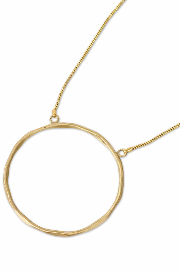 Masai MaRebeccan Gold Hammered Circle Necklace 1009492 - Experience Boutique