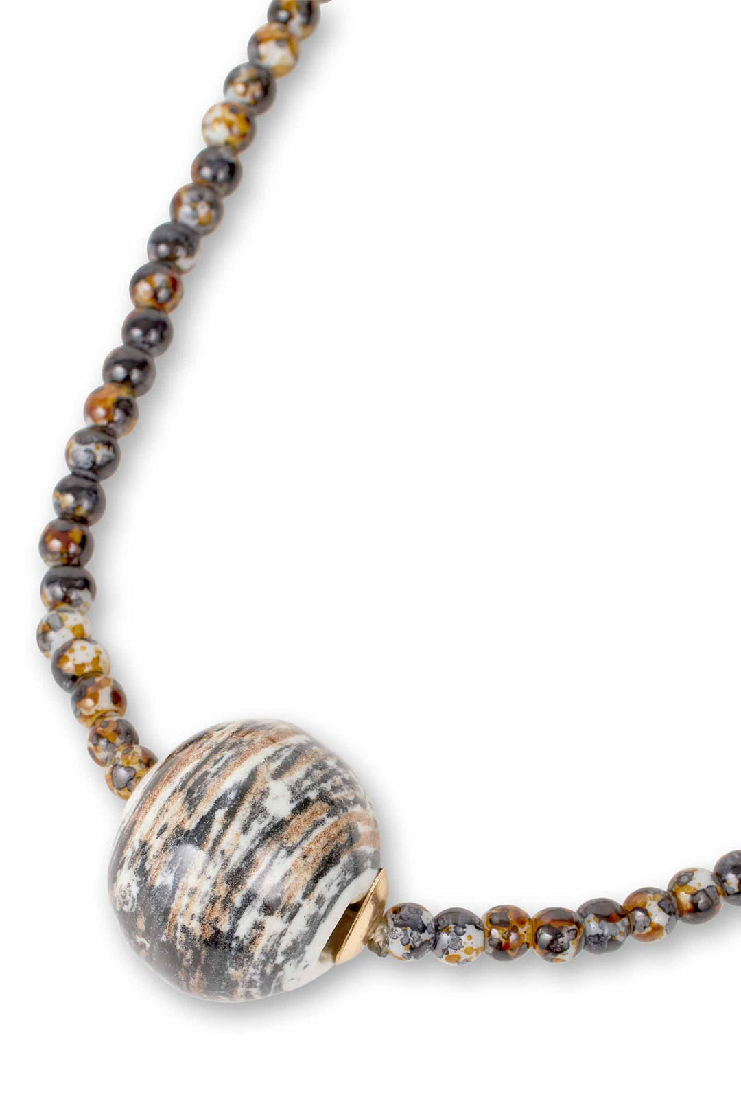 Masai MaReed Coffee Bean Ceramic Bead Necklace 1009507 - Experience Boutique