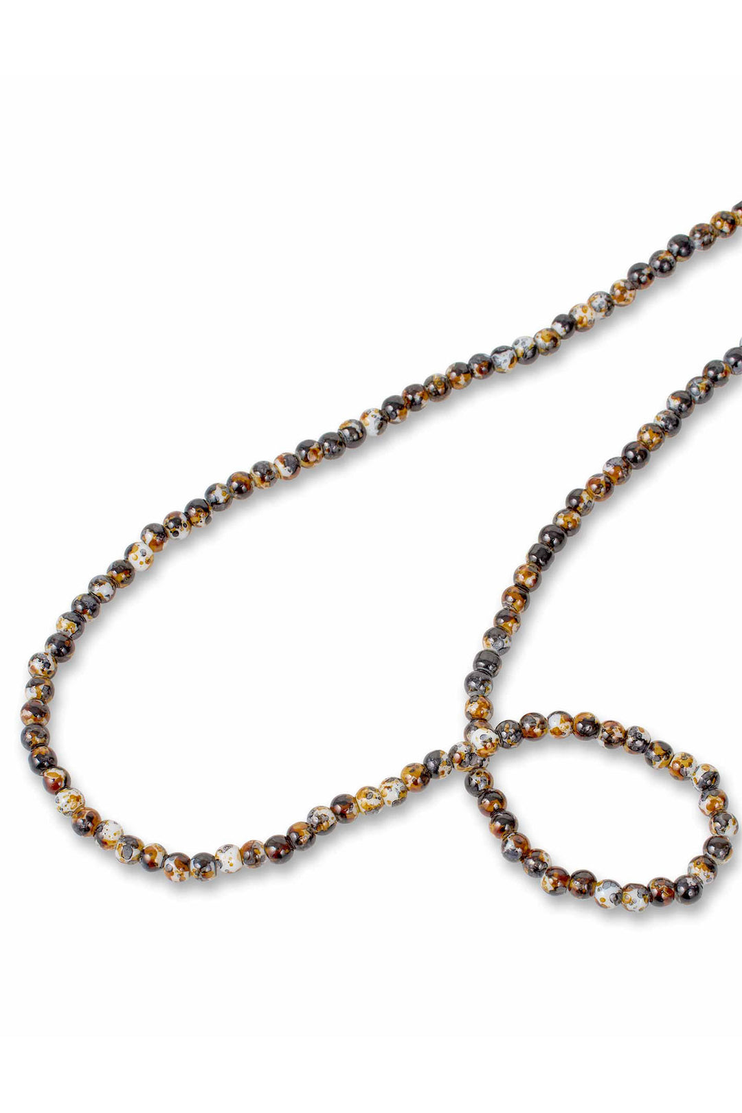 Masai MaReed Coffee Bean Ceramic Bead Necklace 1009507 - Experience Boutique