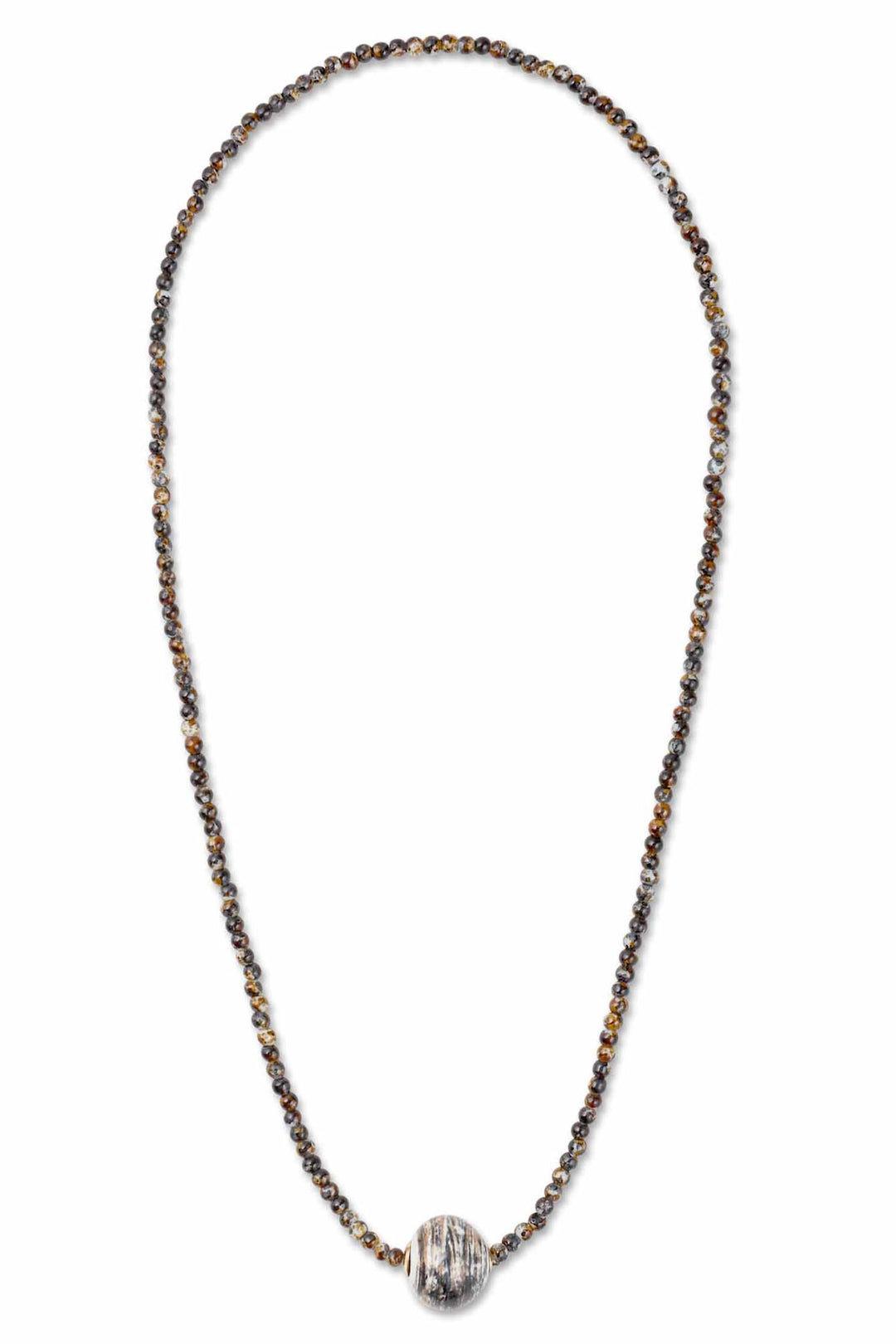 Masai MaReed Coffee Bean Ceramic Bead Necklace 1009507 - Experience Boutique