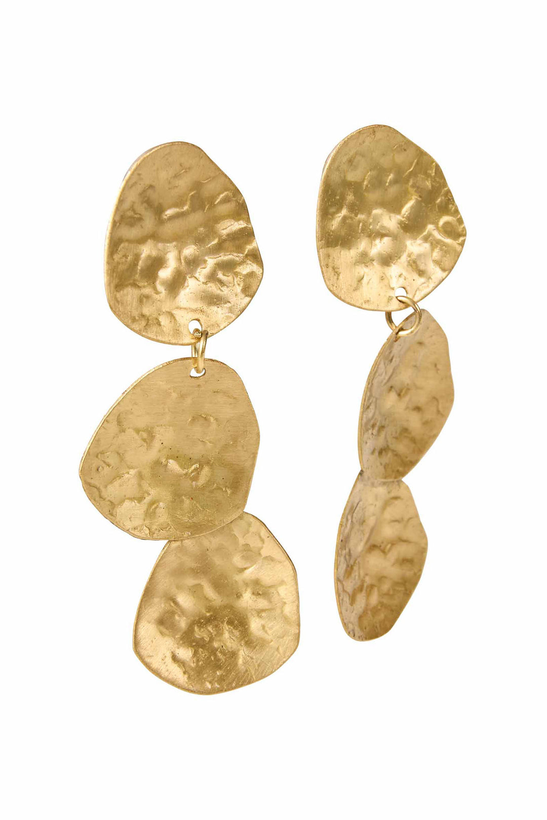 Masai MaReesel Gold Hammered Disc Drop Earrings 1009490 - Experience Boutique