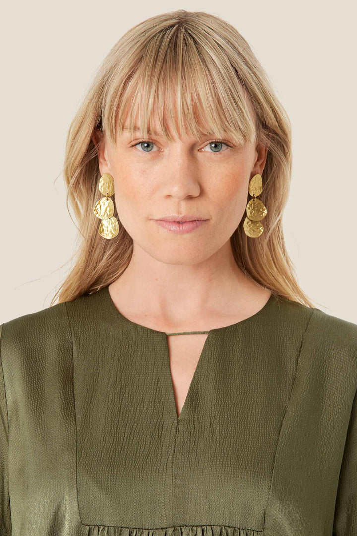 Masai Copenhagen MaReesel Gold Hammered Disc Drop Earrings 1009490