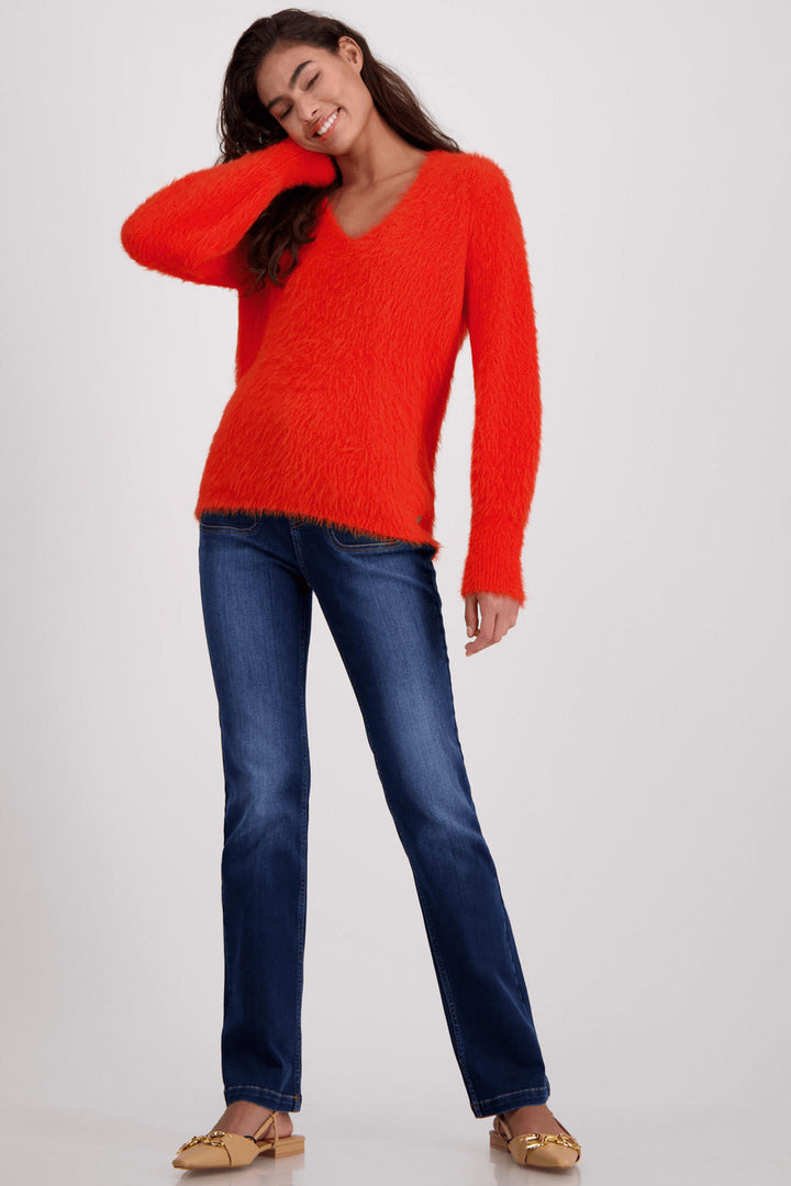 Monari 807199 Lava Orange Soft Plush Jumper - Experience Boutique