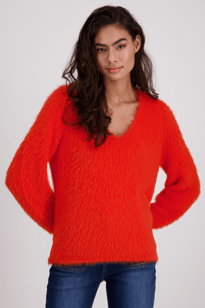 Monari 807199 Lava Orange Soft Plush Jumper - Experience Boutique