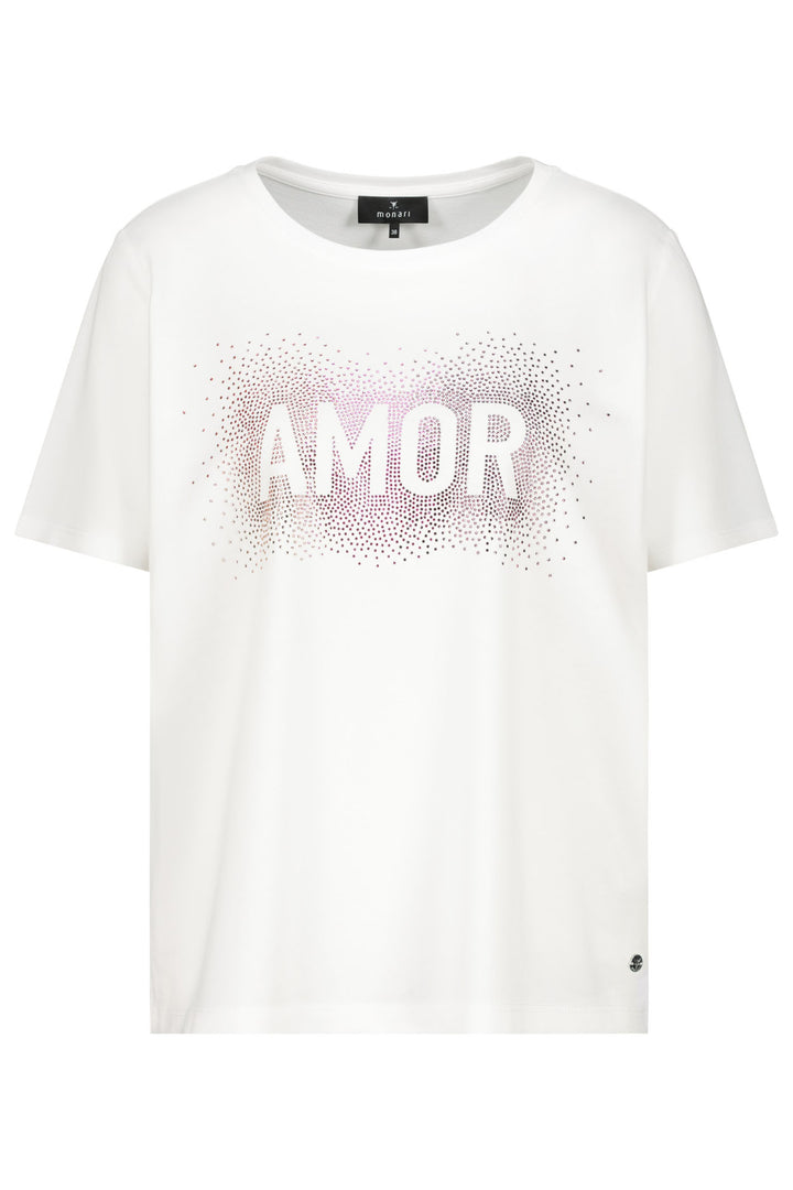 Monari Off White Amor Short Sleeve Top 409116 - Experience Boutique