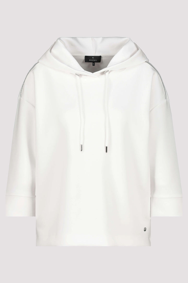 Monari Off White Hooded Sweatshirt 409334 - Experience Boutique