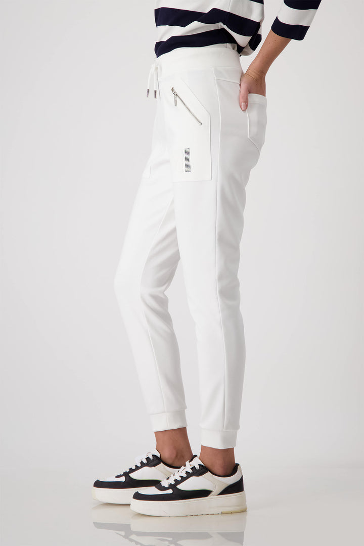 Monari Off White Jogger Trousers 409210 - Experience Boutique