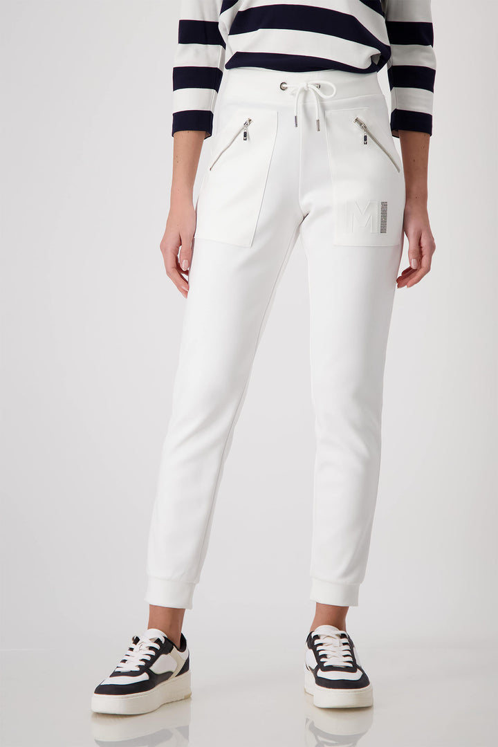 Monari Off White Jogger Trousers 409210 - Experience Boutique