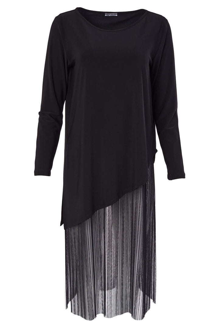 Naya NAW23 115 Black Tunic  With Mesh Skirt - Experience Boutique