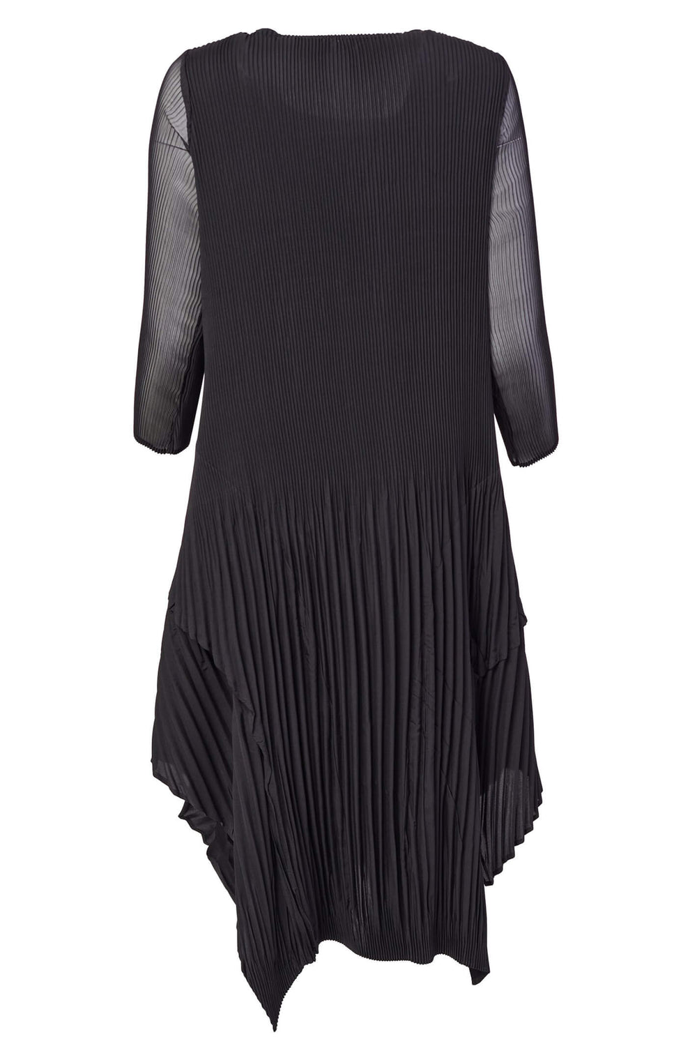 Naya NAW23 181 Black Pleated Layer Dress With Sleeves - Experience Boutique